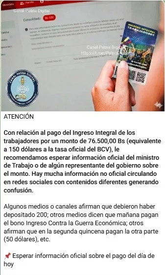 Inicia pago del ingreso integral de mayo para empleados públicos 