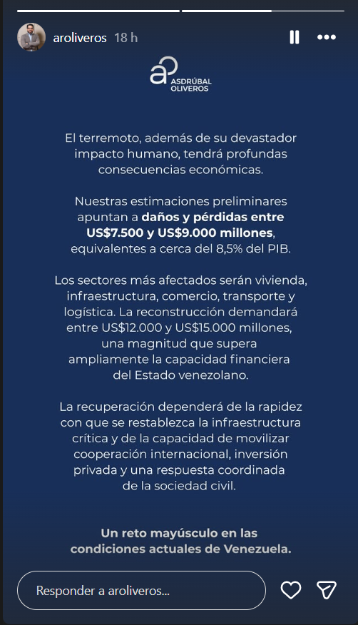 Pérdidas - económicas- terremotos - Venezuela - El Financiero