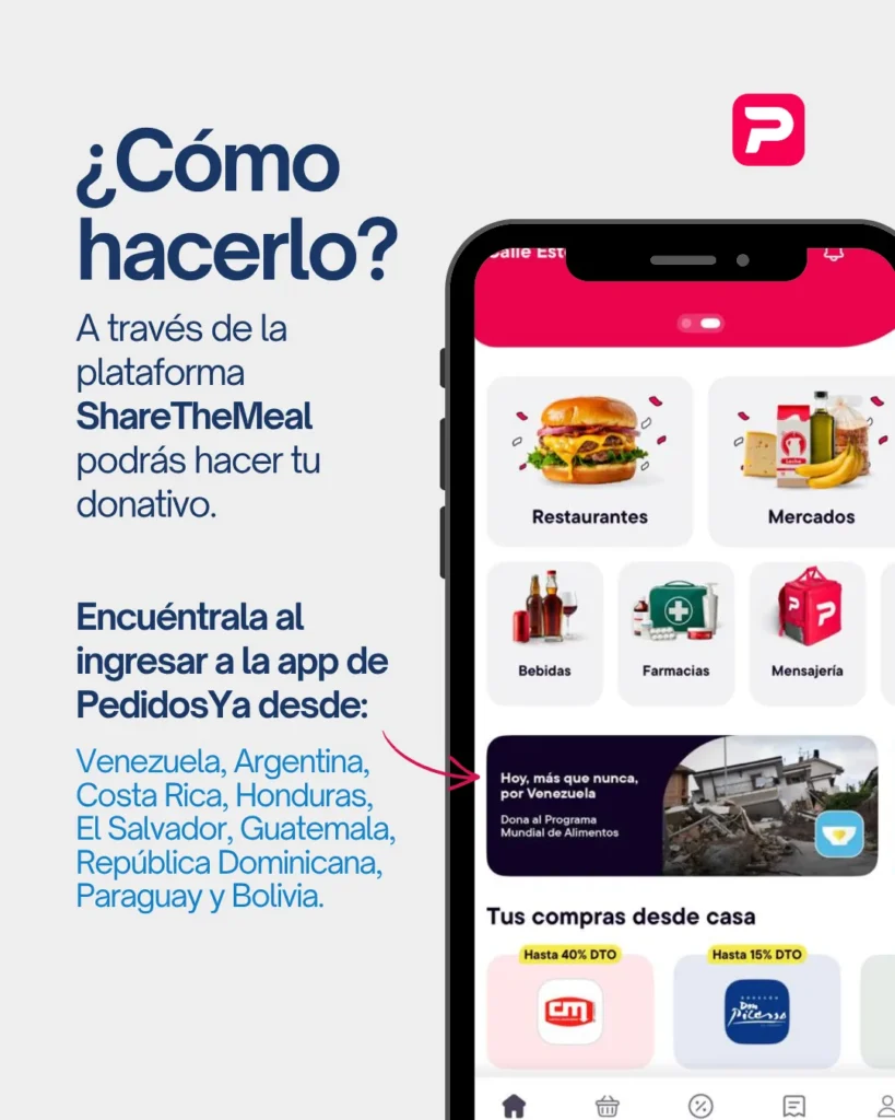 PedidosYa - donación de alimentos -Venezuela -El Financiero